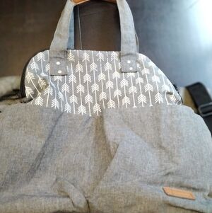 Grey & White Leke Baby Diaper Bag